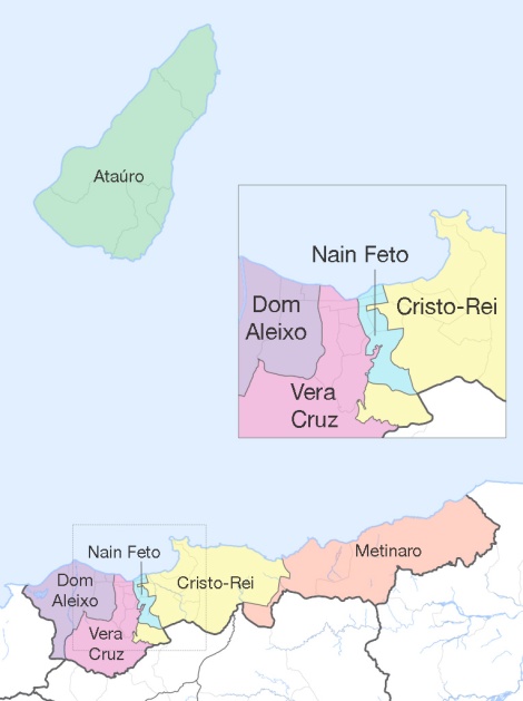 Mapa dos sub-distritos de Dili