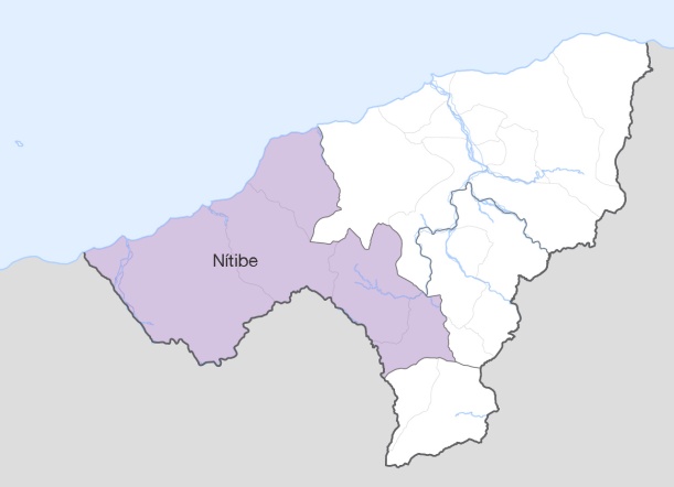 Mapa do sub-distrito Nítibe